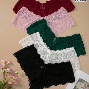 6 Lace Bandeau Set - Red, Pink, Green, White, Black